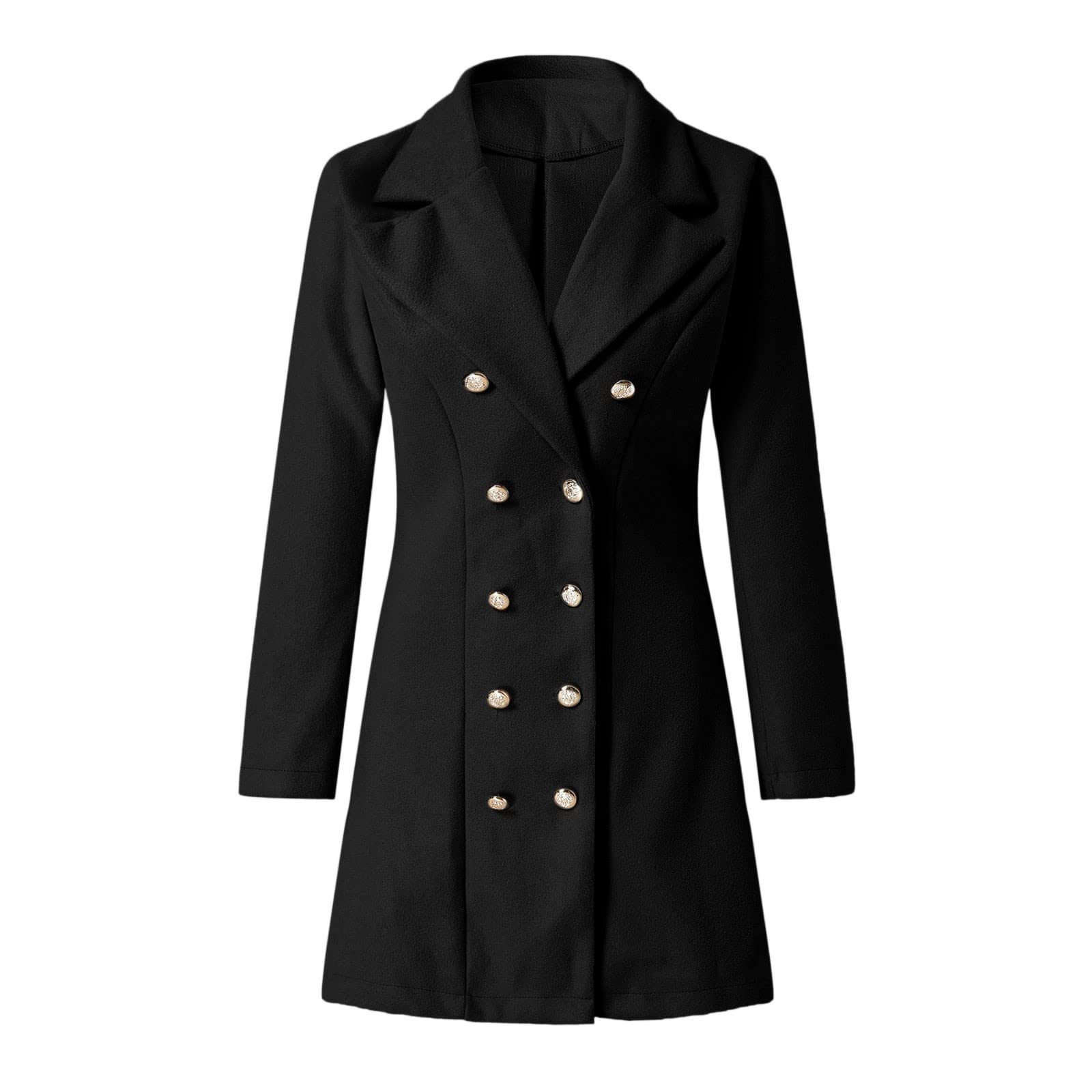 Générique Manteau Femme Trench Coat Long Avec Capuche Manteaux En Laine Jacket Casual Blouson Femmes Décontracté Manteaux Et Blousons Outwear Coat Legere Veste Mi Saison Hiver