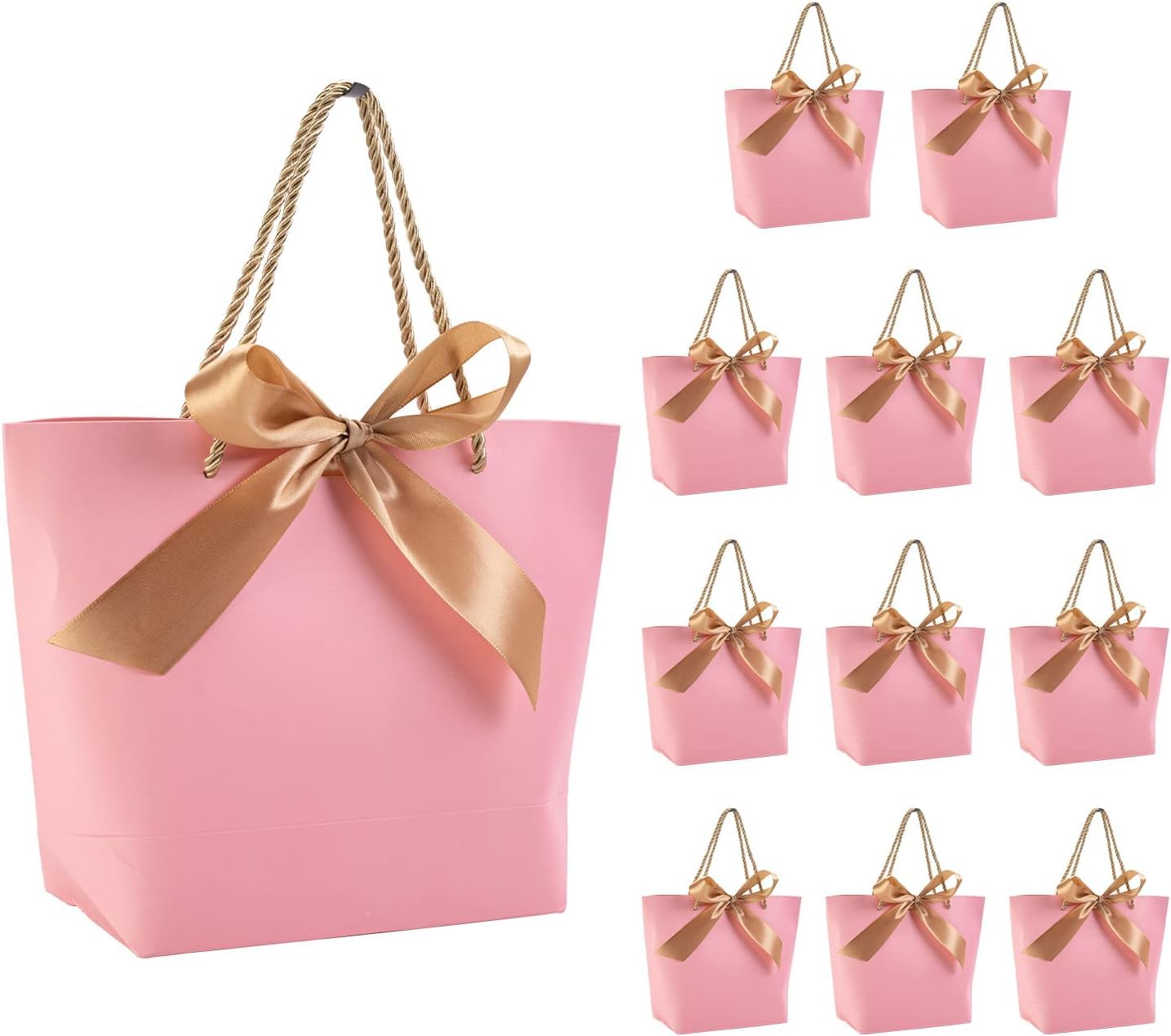 SATYAM KRAFT 6 Pcs Paper Bag Goodie Bags With golden bow Handle Christmas Gift Paper bag, gift For Gifting, marriage Return Gifts, Birthday, Wedding, Party, Seasons Greetings(Big) (Pink) (B0CV4422ZF) Amazon Price History, Amazon Price Tracker