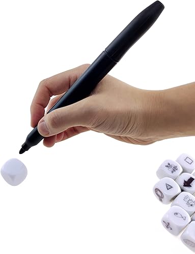 Miniatura 4 de Juego de dados blancos en blanco de 0.631 pulgadas (0.630 in), cubos de dados redondeados de acrílico para juegos, fiestas, diversión, calcomanías