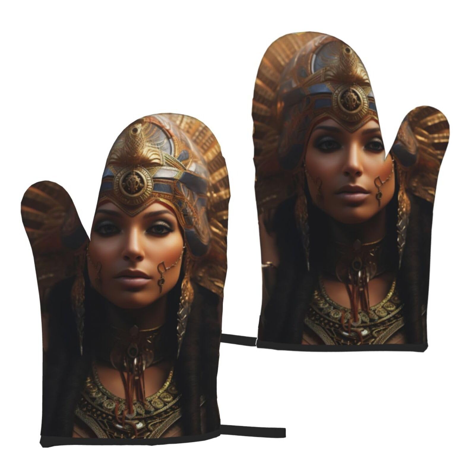 Ancient Egypt Tribe Series Print Women Men Universal Fit Heat Resistant Oven Gloves Cooking Grilling Indoor Outdoor