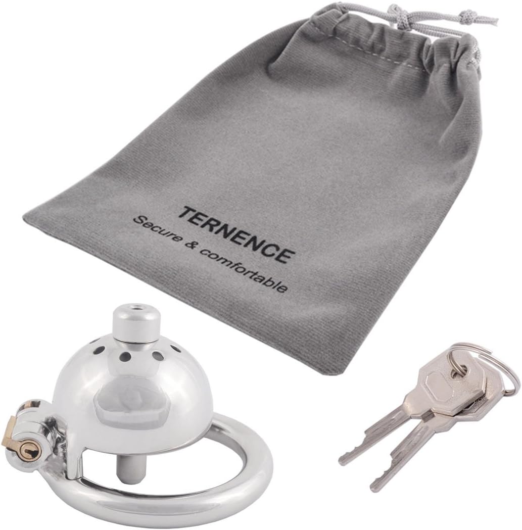 TERNENCE Stainless Steel Male Chastity Device Male Virginity Lock Cock Cage with Tube C340 (1.57 inch / 40mm)