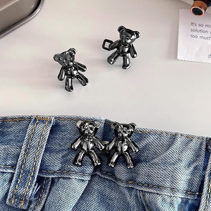 Image of Adjustable Waist Buckle for Loose Jeans Pants Pearl Detachable Instant Button Pins Tightener Fit Skirt Robe Tightening Extender Skirts Jean Teddy Clips