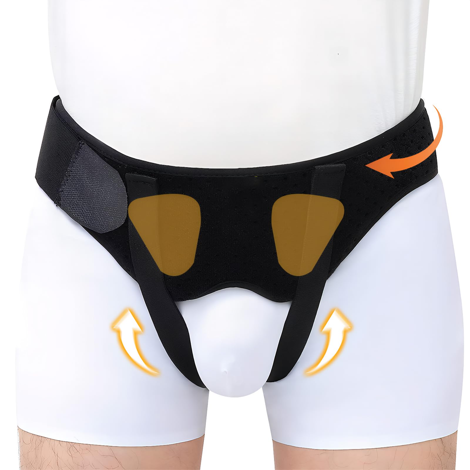 Leistenbruchgürtel für Männer Leistenbruch Gürtel Herniengürtel für Männer Bruchband Leistenbruch Män-ner Verstellbar Leistenbruchband Schmerzlinderung mit 2 Abnehmbaren Druckpolstern（L,90–105 cm)
