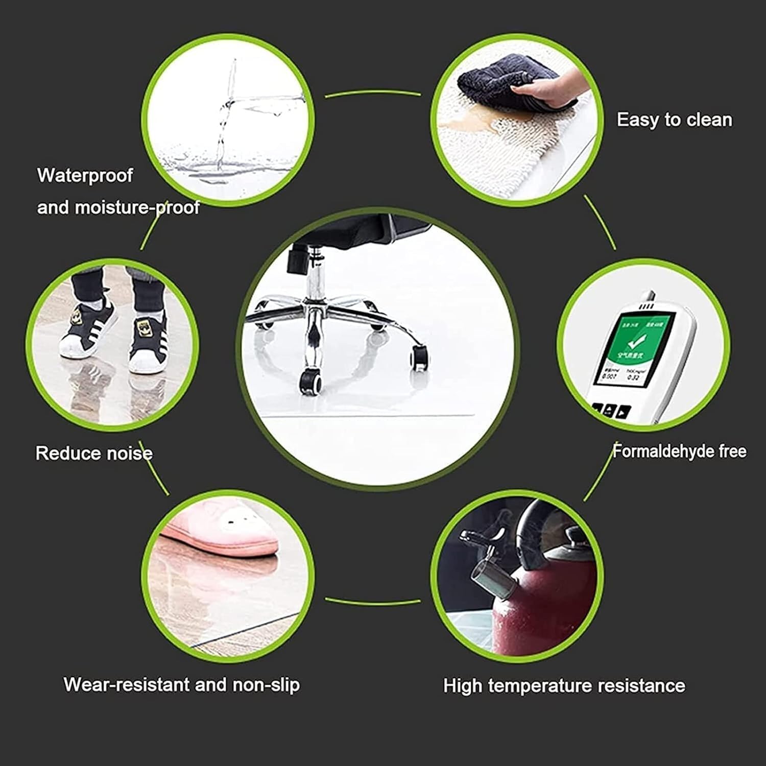 Office Chair Mat,Transparent Plastic Tablecloth,Waterproof Wipeable,PVC Transparent Office Home Floor Mat(90 * 150cm)