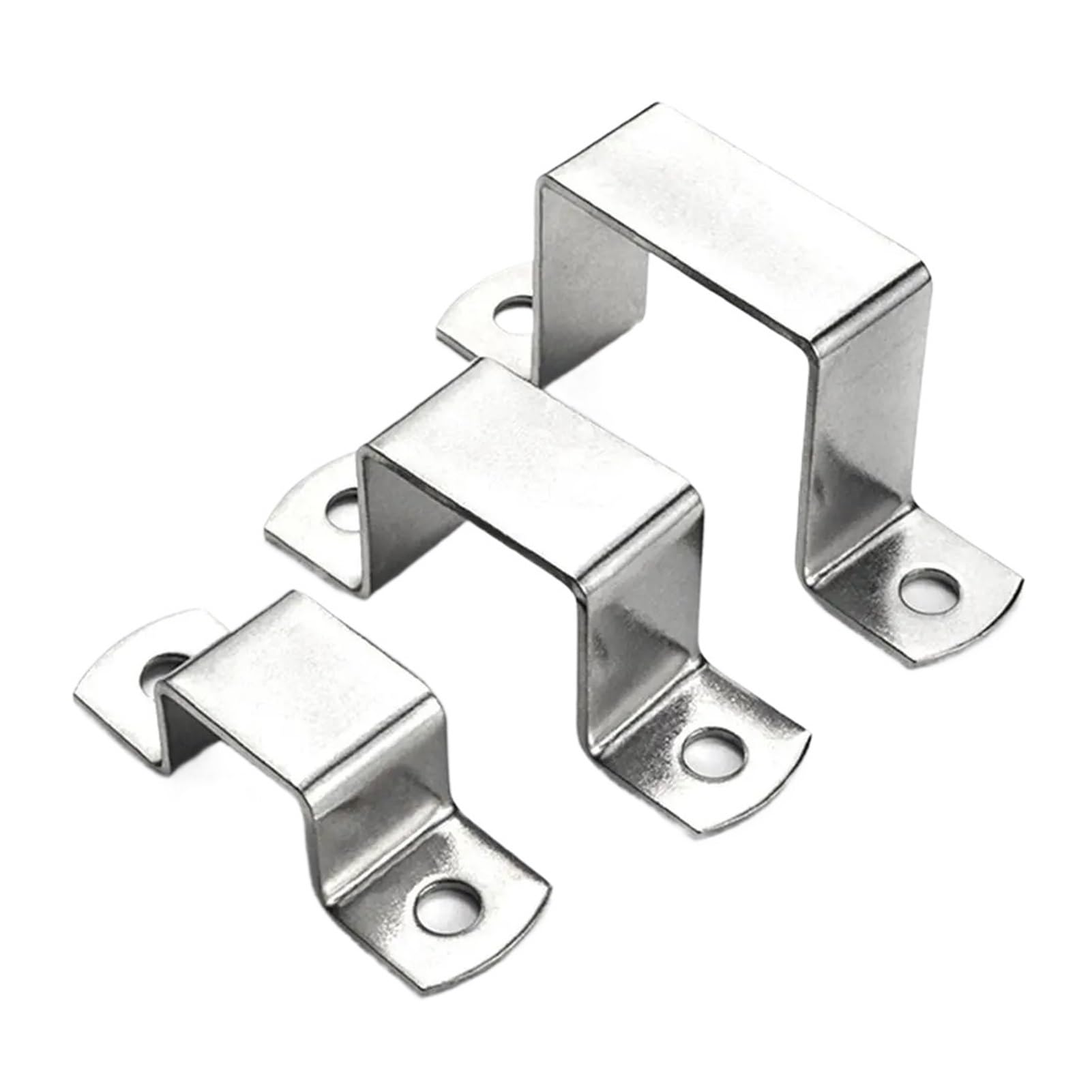Dwammebrs One Color Pipe Clamps 304 Stainless Steel Thickened Square Rectangle M-Shaped U-Shaped Horseback Tube Saddle Clip Buckle Throat(30X30mm)