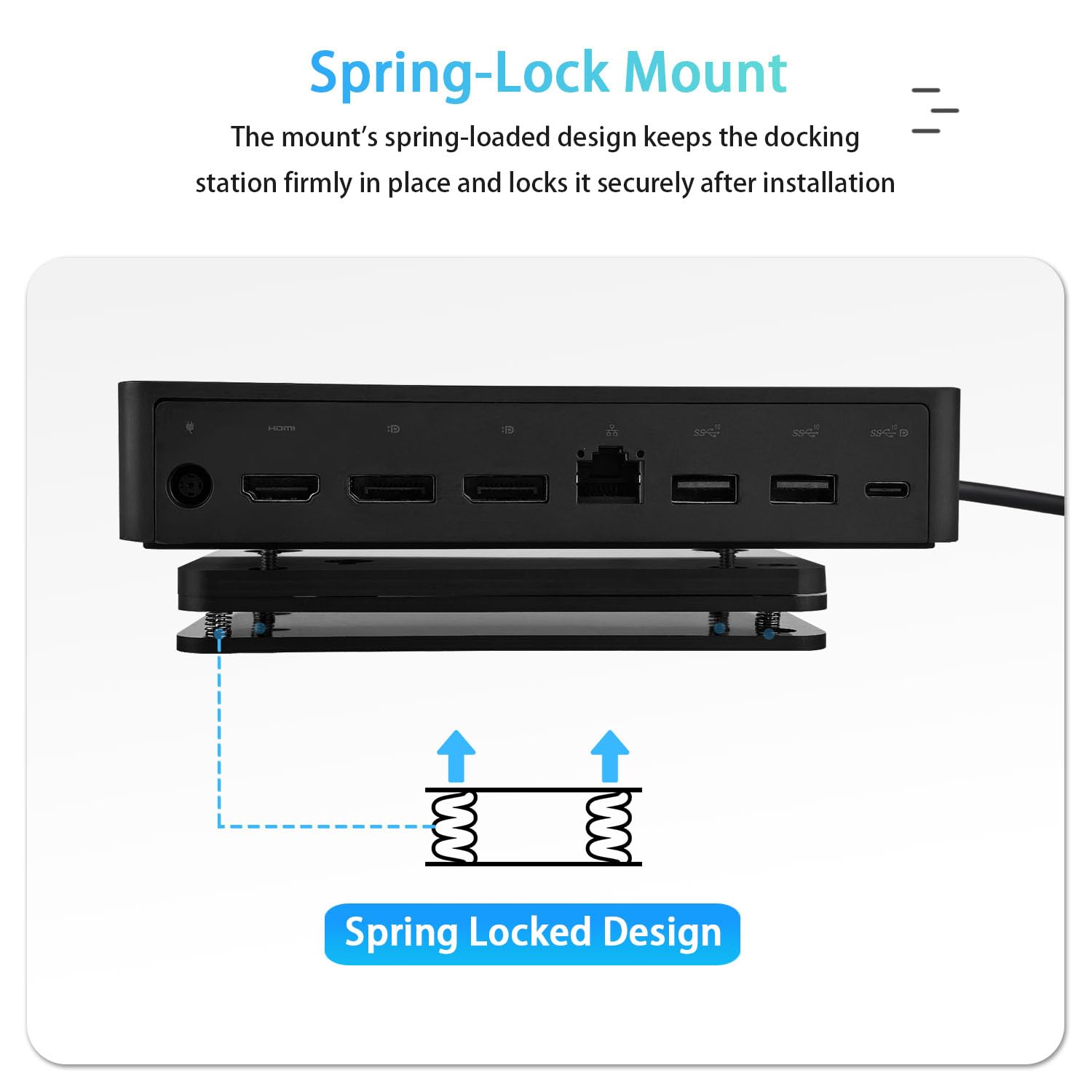 IFCASE Support mural pour station d'accueil Dell UD22, WD22TB4, WD19, WD19S, WD19TB, WD19TBS, WD19DCS avec support Power Brick (180 W/130 W) (noir)