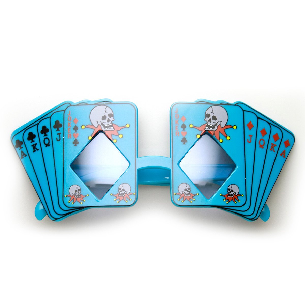 zeroUV Poker Party Royal Flush Joker Diamond Vegas Casino Novelty Sunglasses (Blue Blue)