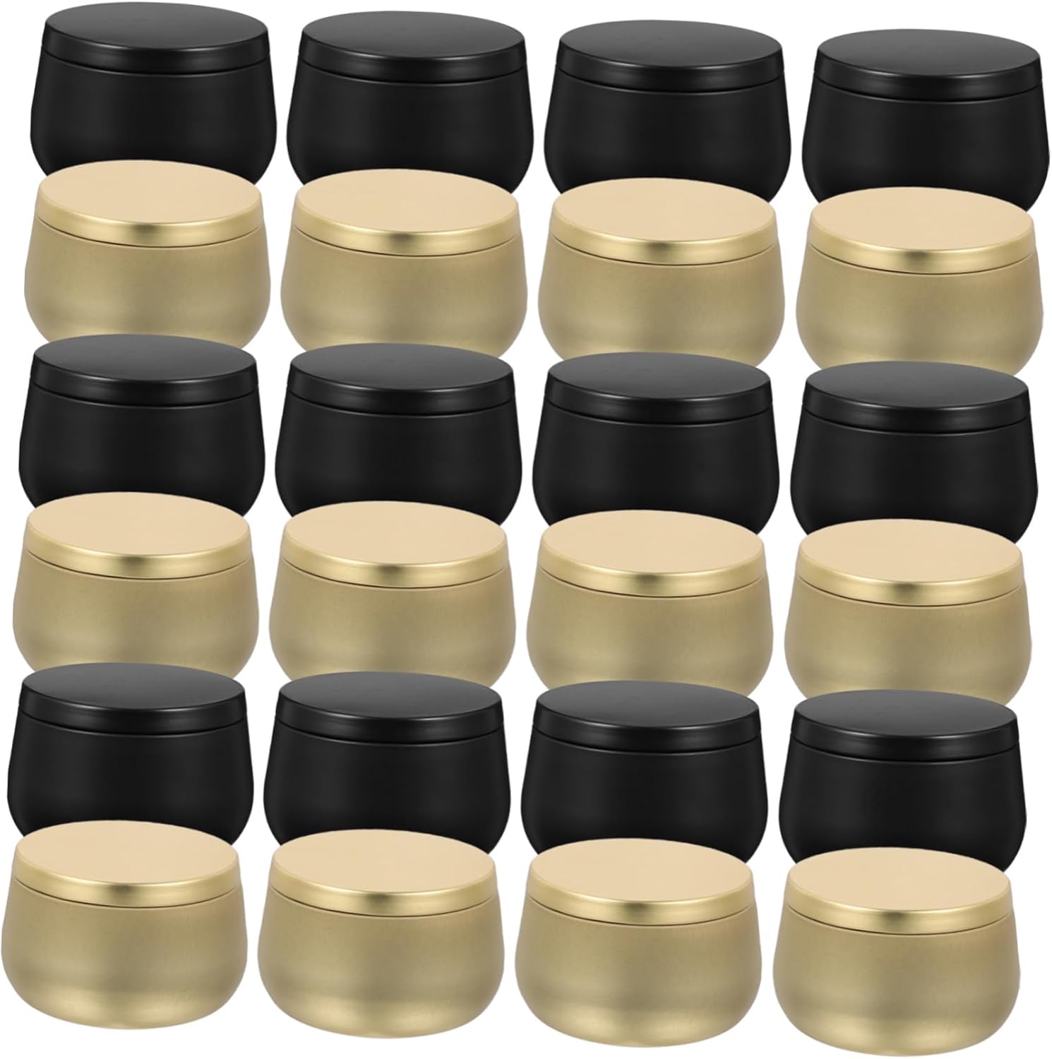 Anneome Tealight Holder Tea Light Candles Decorative Tin Jar Set 24pcs Metal Candle Jars