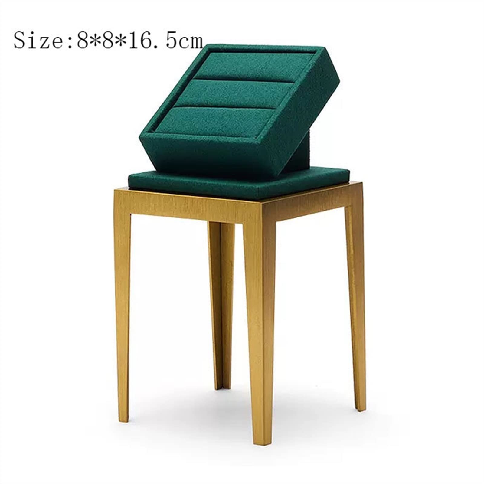 Schmuck Ständer Metall-Ring-Ausstellungsständer, Schmuckanhänger, Vitrine, Präsentationshalter, Aufbewahrung, Schmuck-Organizer, Schmuckständer, Sockel, Display, grüner Samt Schmuckständer Schmuckhalt
