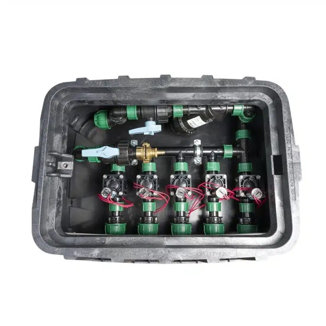 Colector de riego con 4 salidas laterales 1" | Montaje fácil y rápido para electroválvulas de riego| Rosca Hembra Giratoria | TE Colectora de jardín