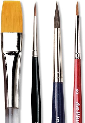 Miniatura 33 de da Vinci Brushes 4250DV - Juego de pinceles para acuarela, tamaño 2, tamaño inclinado 10, ovalado tamaño 12, negro 3