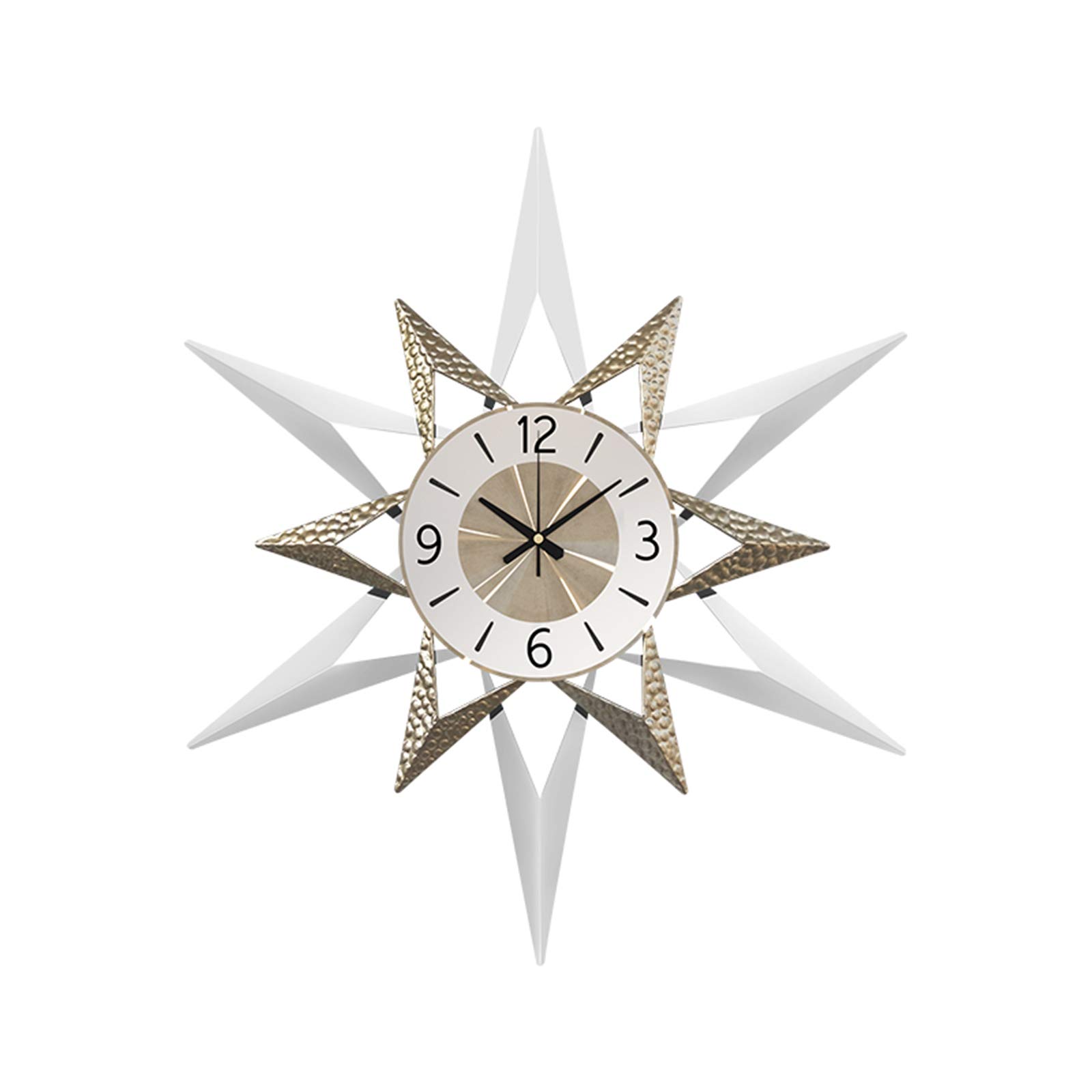 KRXSOBNV wall clock, Large Metal Starburst Wall Clock Mid Century Battery Operated Quartz Movement Decorative Clocks(A,80cm/32 inch)