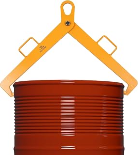 Vertical Drum Clamp, 55 Gallon Barrel Lift Drum Lifter, 1322 Lbs Capacity Oil Barrel Lifting Plier with Arc-shaped Chuck for Barrels Diameters Ranging From 21.6 to 23.6 inches