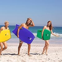 Vista 7 de WOOWAVE Bodyboard 2-Pack 333742-inch Premium Body Board with Coiled Wrist Leash, EPS Core and HDPE Slick Bottom, Super Lightweight Board, Perfect