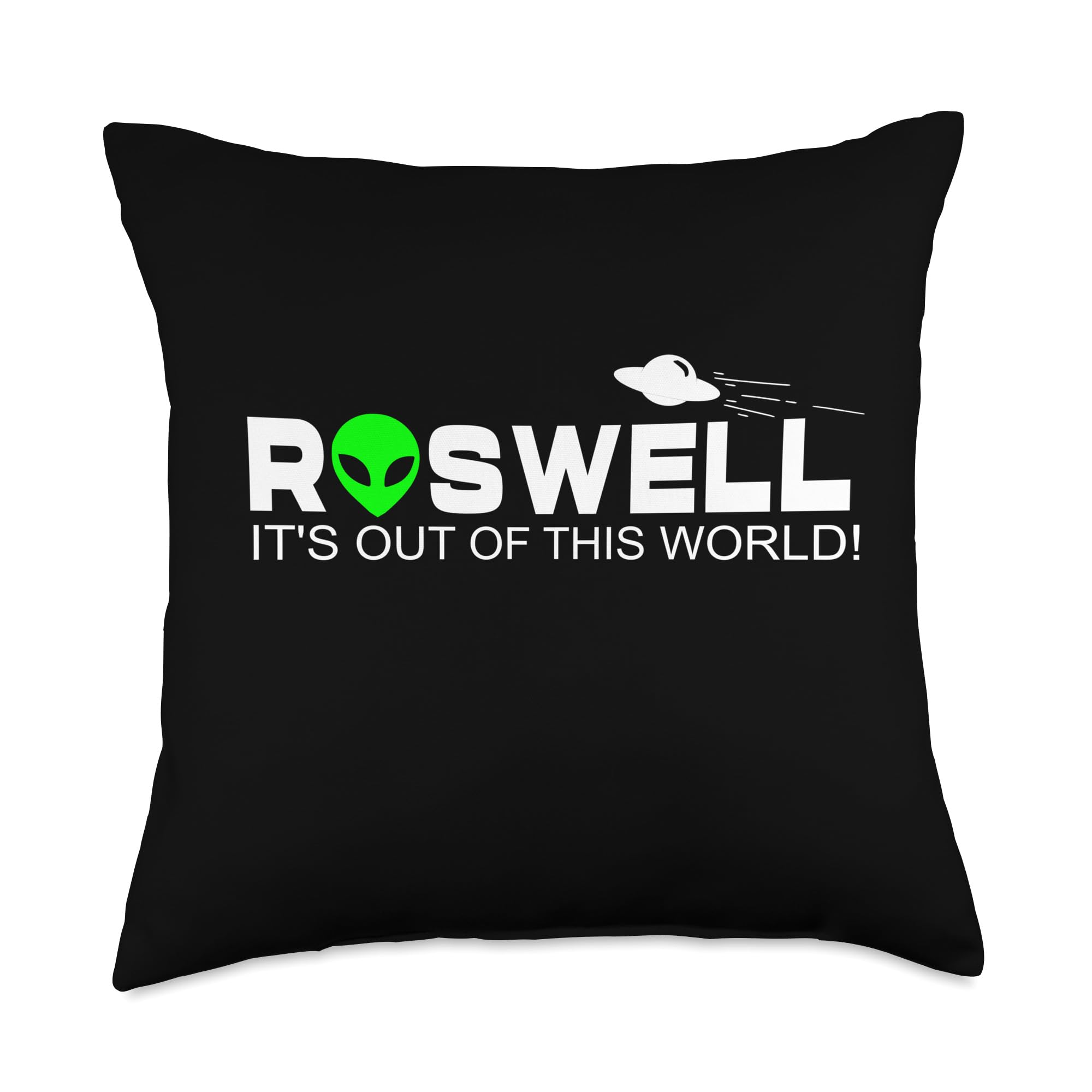 Alien obsessed Roswell New Mexico UFO Throw Pillow