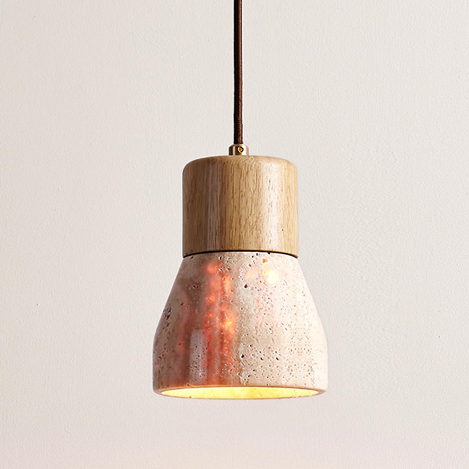 Lampada a sospensione in travertino in stile cinese 6,3 in lampade