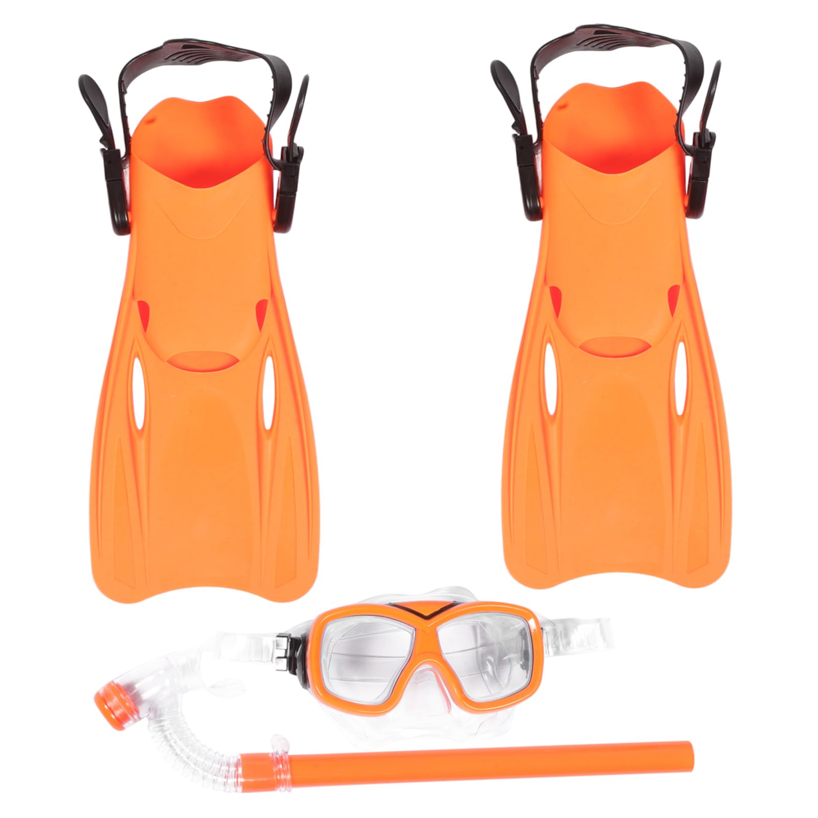 Kinder Schnorchelausrüstung Satz Trockenschnorchel Leichte Schnorchelmaske aus Silikon mit Kurzflossen für Schwimmen und Schnorcheln im Offenen Gewässer