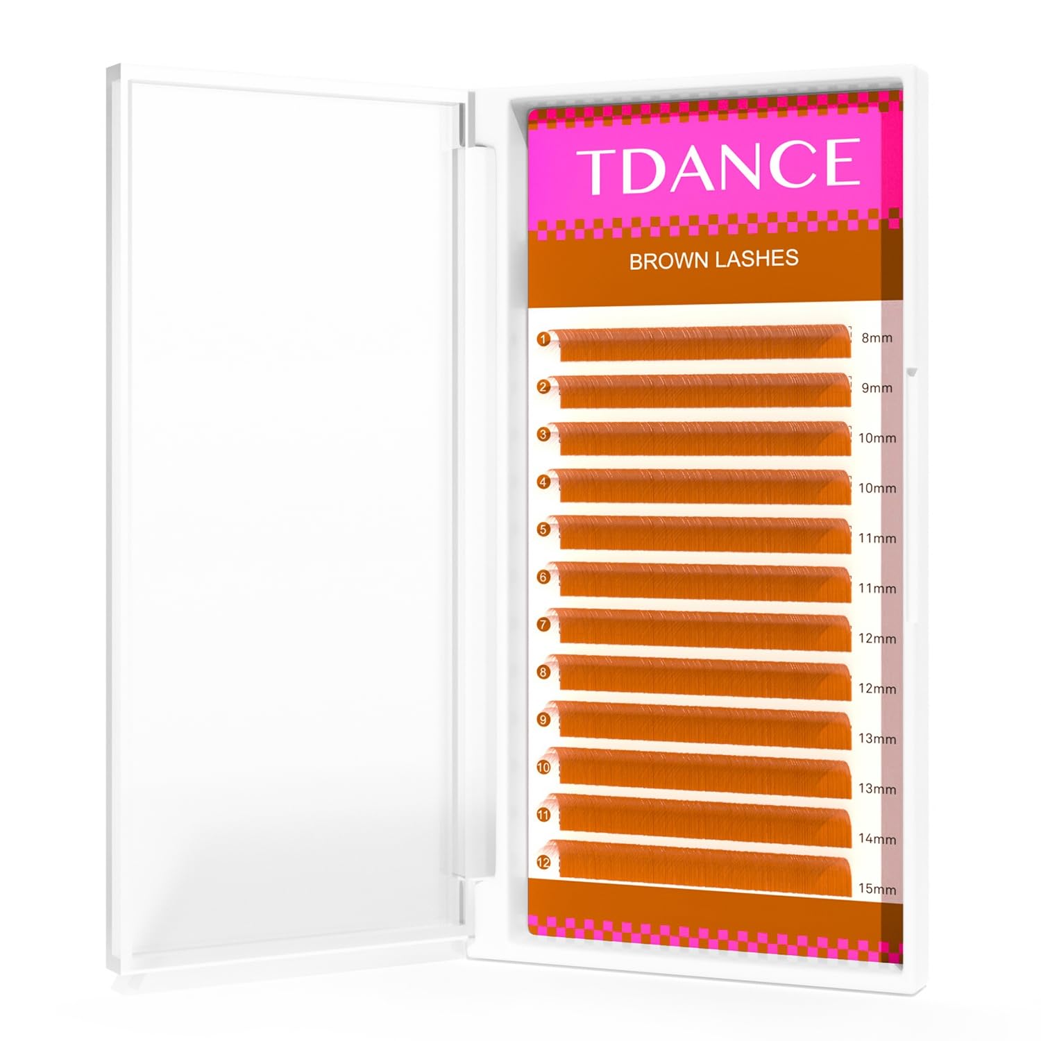 TDANCE Brown Lash Extensions Colored Lash Extensions 0.03/0.05/0.07mm C/D Curl Premium Brown Eyelash Extensions Salon Use (Light Brown,0.05-D,8-15mm)