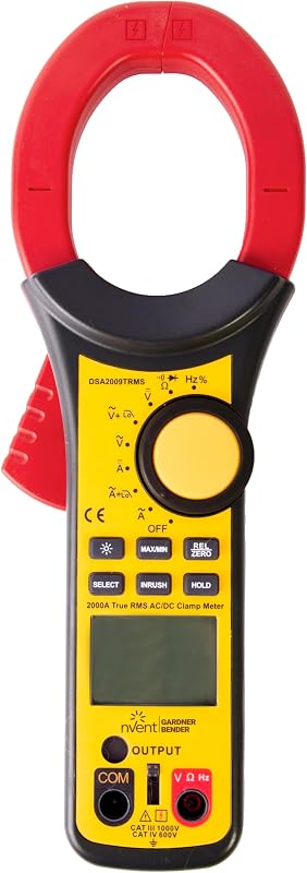 nVent Gardner Bender DSA2009TRMS Pinza amperimétrica digital de verdadero valor eficaz | Probador de 13 funciones 750 VCA/1000 VCC, 2000 A con pantalla retroiluminada (anteriormente: Sperry Instruments)