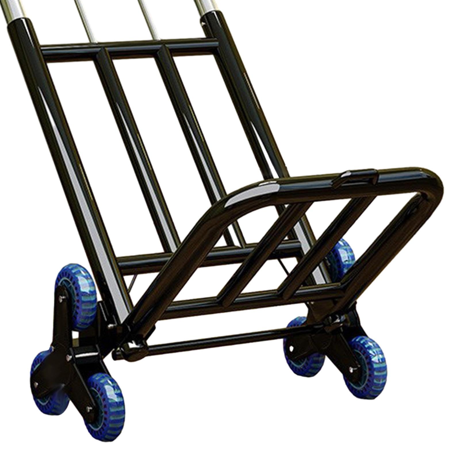 Almencla Gepäckwagen Klappbarer Handwagen Treppensteiger Transporthilfe mit Metallrahmen Und Verstellbarem Teleskopgriff für Haushalt Büro Zustellung Reisen Ei, 32mm Durchmesser