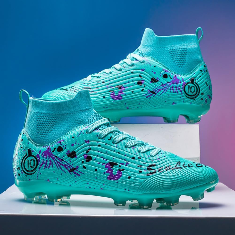 Unisex's Fashion Sports High-Top FG Trainers Cleats Football Sneakers Long Studs SG Soccer Shoes