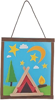 Fun Express Camp Signs Craft Kit for Kids - DIY Craft Activities Vacation Bible School Summer Camps Special Occasions - Creative Projects for Kids to Make - Decorate - Perfect for Parties - 12 Pieces