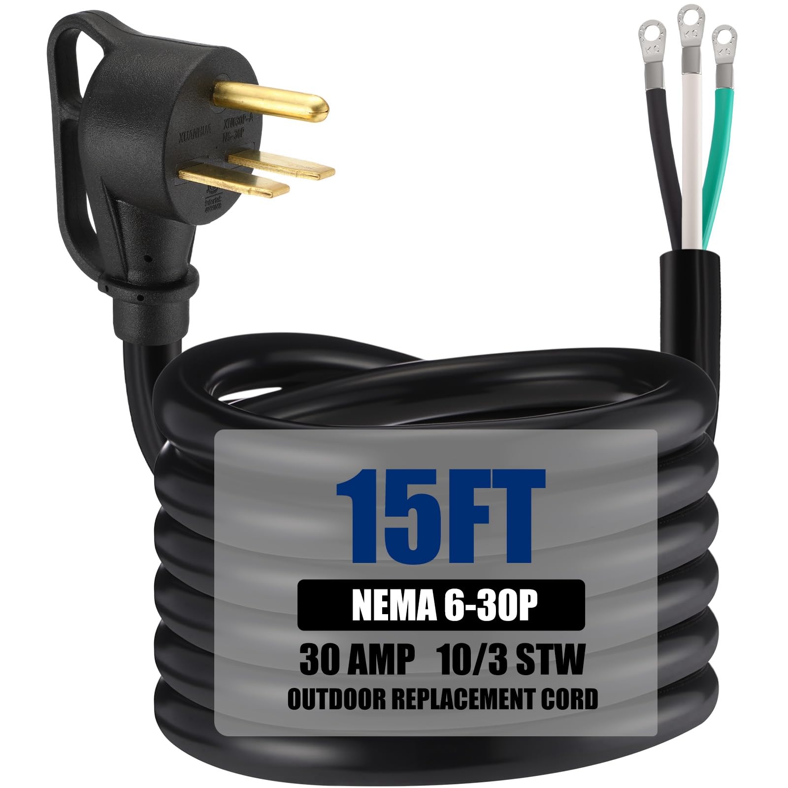 Amazon.com: Kanayu 15 FT 10AWG 3 Prong Replacement Power Cord