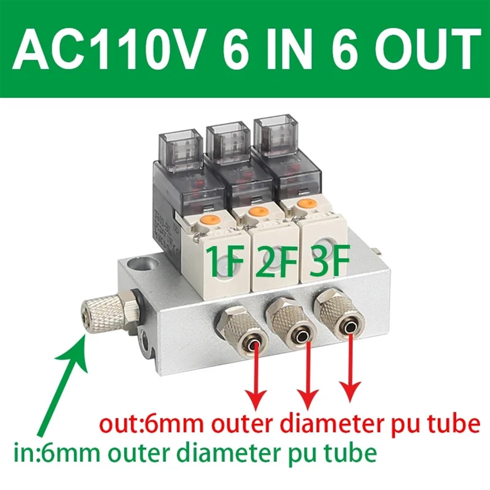Miniaturowy pneumatyczny zawór elektromagnetyczny 12 V 24 V 220 V kombinacja dodatnie ciśnienie ujemne zastosowanie 2/3-drożne zawory NC (9F, 101-110V-6)