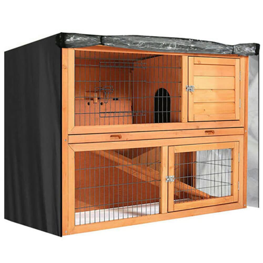 TopHomer Housse universelle pour clapier à lapin, 121,9 cm, durable, tissu Oxford 210D, coupe-vent, imperméable, thermique, noir