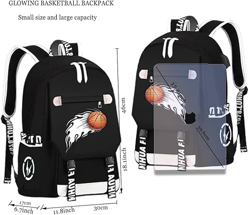 Miniatura 6 de Mochila de anime para niños, mochila luminosa para libros escolares, Negro -, Mochila