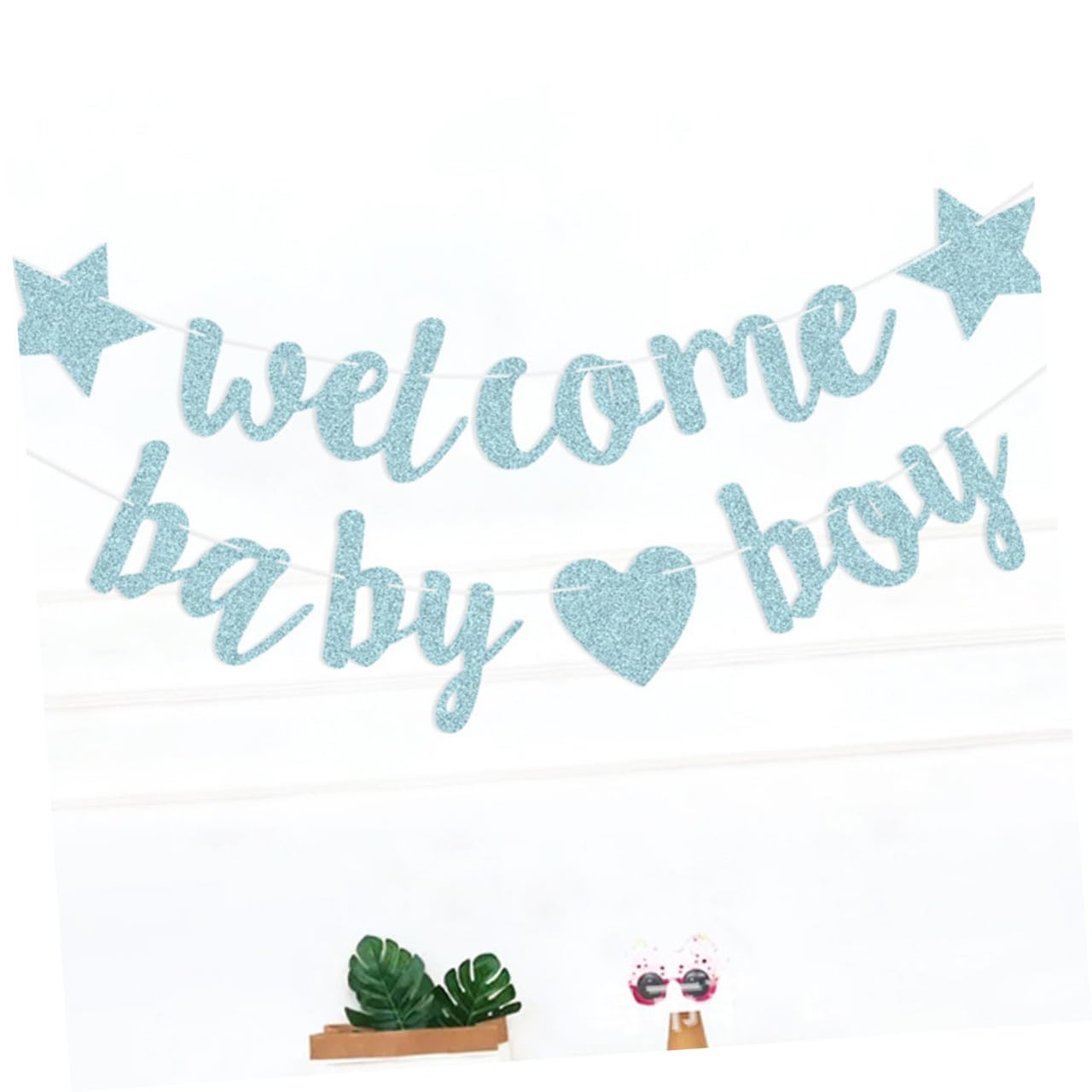 MAGICLULU 3 Decorazioni Per Feste Striscioni Per Rivelazione Del Decorazioni Per Baby Shower Striscioni Di Benvenuto Per Neonati Bandiera Da Appendere Con Glitter