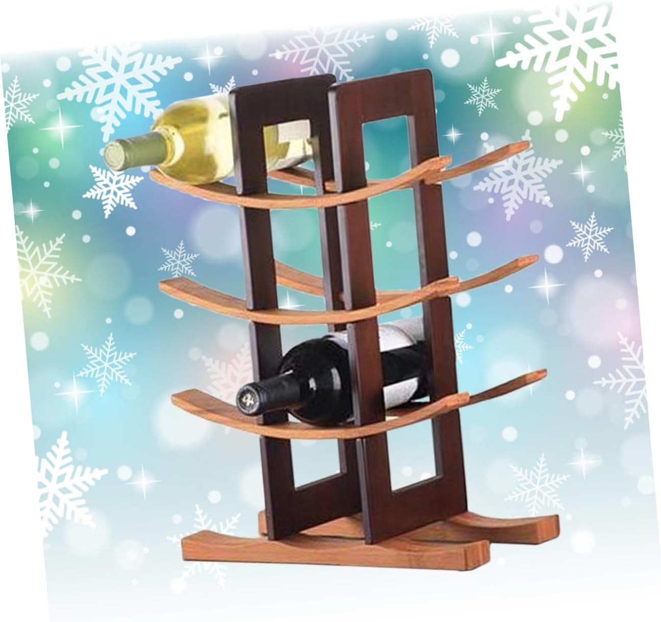 Mobestech Bamboo Wine Rack Ornaments Red Wine Holder for Display Rack Freestanding Floor for Home Bar Restaurant
