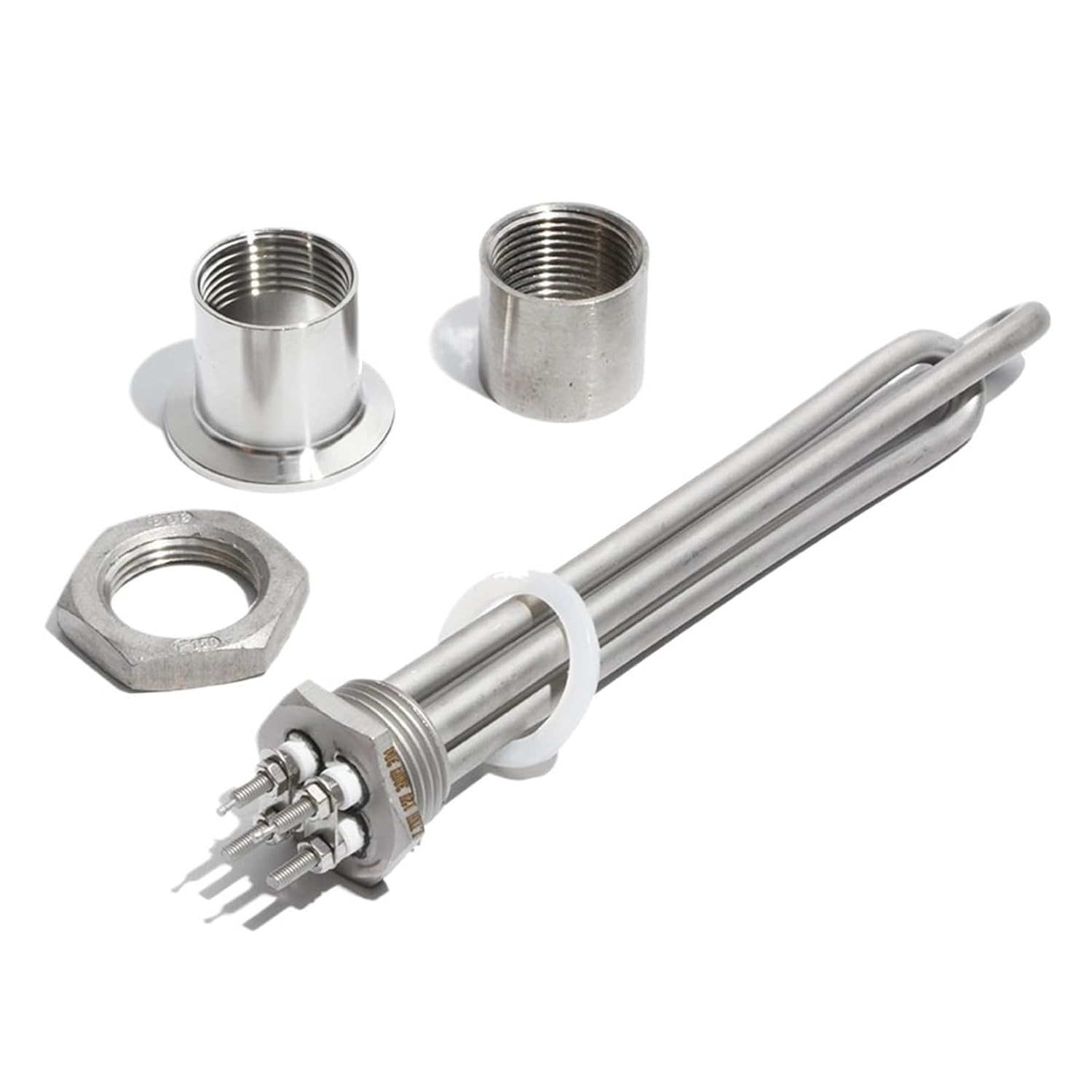 1Pcs DN25 DC 12V/24V/48V 300W 600W Heating Element for Solar Water Heater 1inch Tubular Heaters All 304 Stainless Steel(Heater with Three,DC 24V_600W 200MM L)