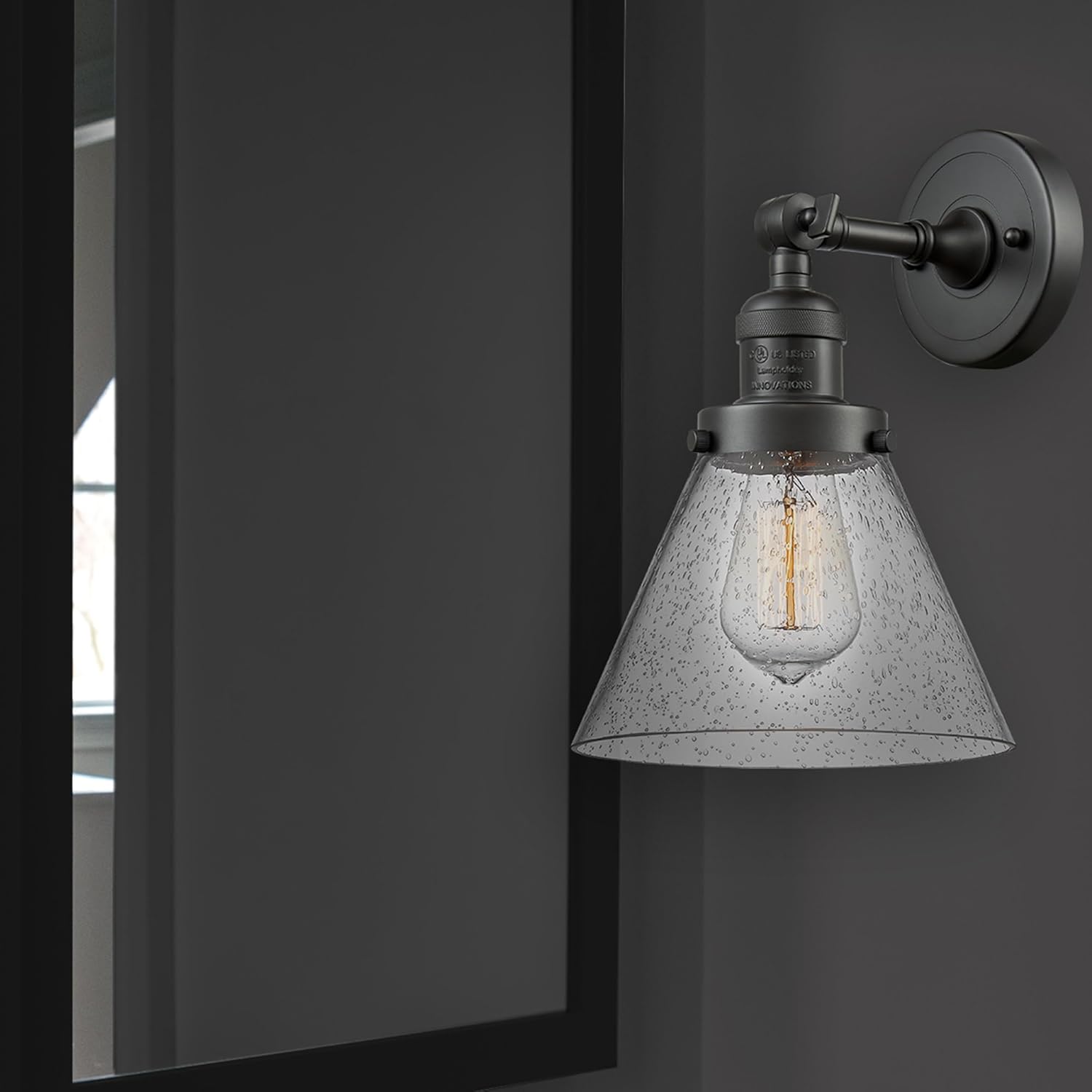 Innovations 203-PN-G42 Franklin Restoration Sconce, Clear Glass, Polished Nickel