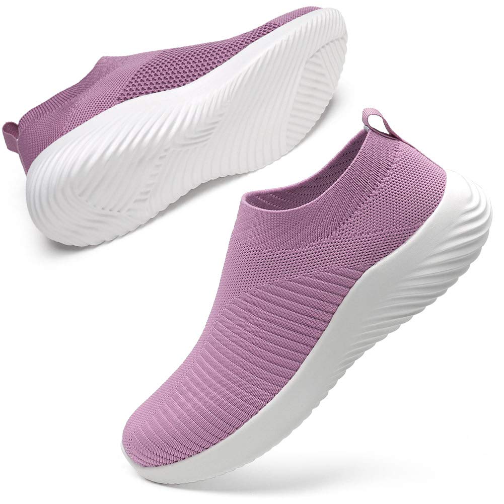 DUOYANGJIASHAWomen's Walking Shoes Fabric Breathable Slip On Sports Tennis Athletic Running Mesh Lightweight Sneakers