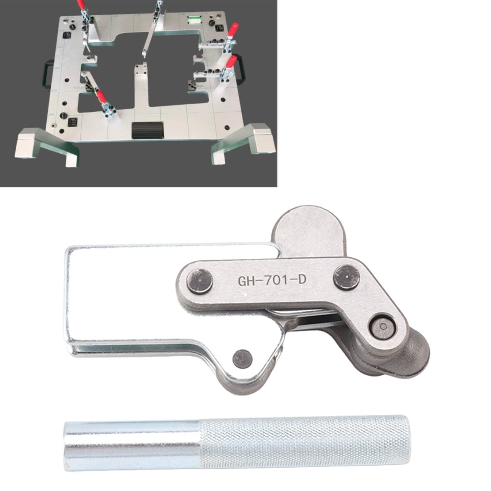 Abrazadera de banco de alta resistencia GH-701-D, abrazadera de bloqueo de acero con alto contenido de carbono de capacidad de retención de 500 kg/1102 lb para soldadura de