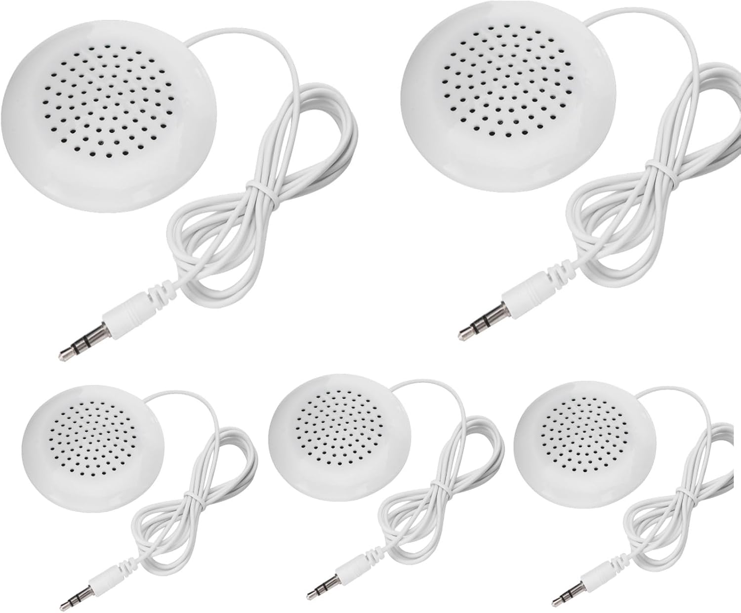 5Pcs Pillow Speakers for Sleeping Set, 3.5mm Under Pillow Speaker with 100cm Wire, Portable ABS Speaker for Sleep for MP3, MP4, Phone, CD Player