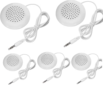 5Pcs Pillow Speakers for Sleeping Set, 3.5mm Under Pillow Speaker with 100cm Wire, Portable ABS Speaker for Sleep for MP3, MP4, Phone, CD Player