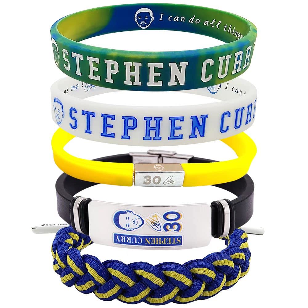 TxiujouSC 5Psc Basketball Silicone Bracelet Sports Wristband，Fan Gifts