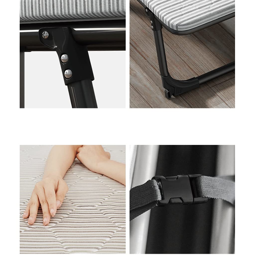 Łóżko kempingowe Metalowe składane łóżko gościnne z pamięcią Przerwa obiadowa w biurze Materac piankowy - Łóżeczko na kółkach - Łóżko składane Easy Storage (Kolor: A)