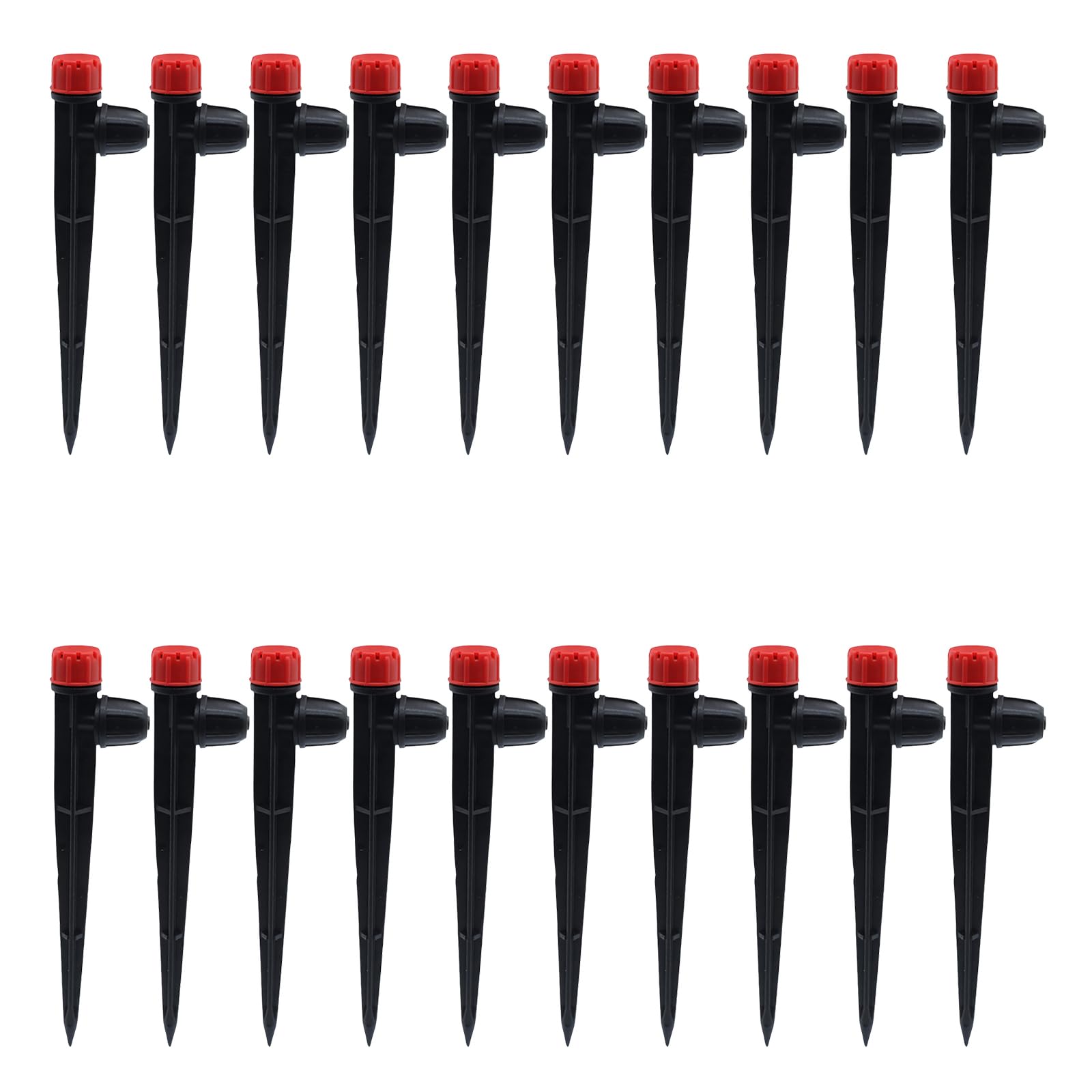 20Pcs Automatic Garden Water Sprinkler Spikes Base Adjustable Sprinkler Nozzle 360 Degree Large Area Coverage Garden