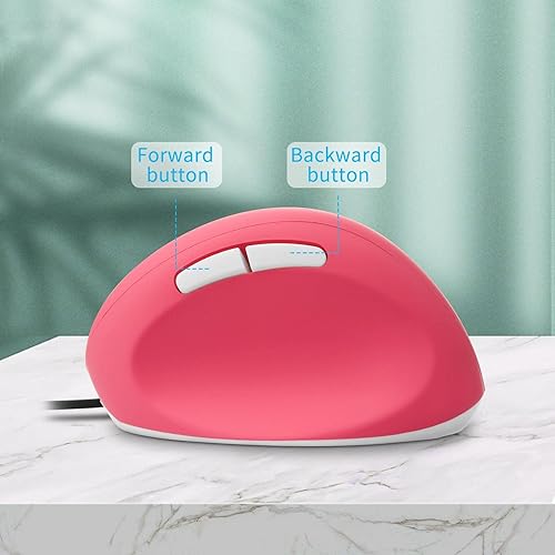 Miniatura 6 de Sokelinn-six Mouse vertical con cable, mouse ergonómico para juegos para mano derecha, 800, 1200, 1600 DPI, muñeca óptica USB ajustable, ratones