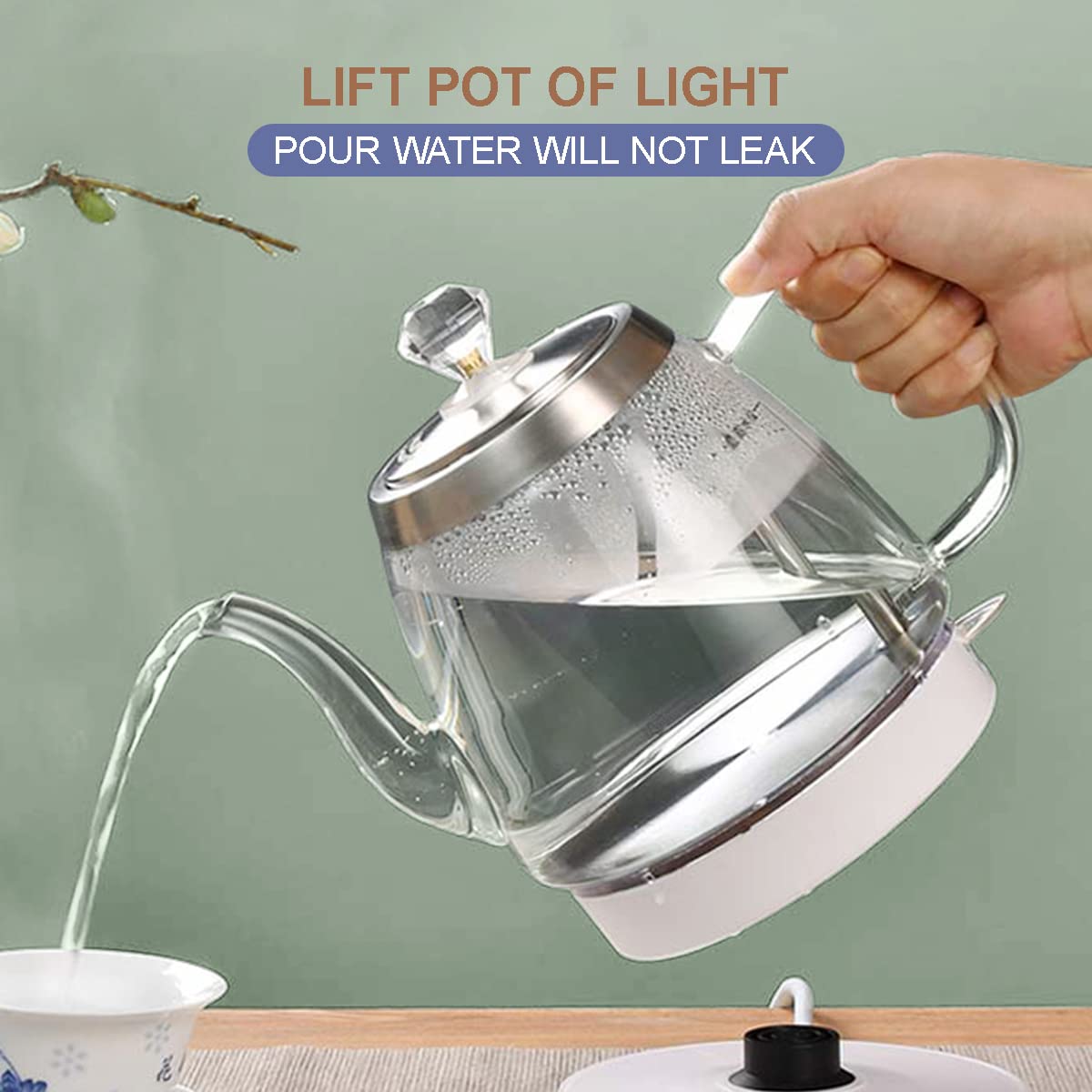 -Bollitori in vetro con luce a LED, spegnimento automatico per bollitura, acqua calda, tè e caffè, 1,5 l, 1000 W Comfortable anniversary