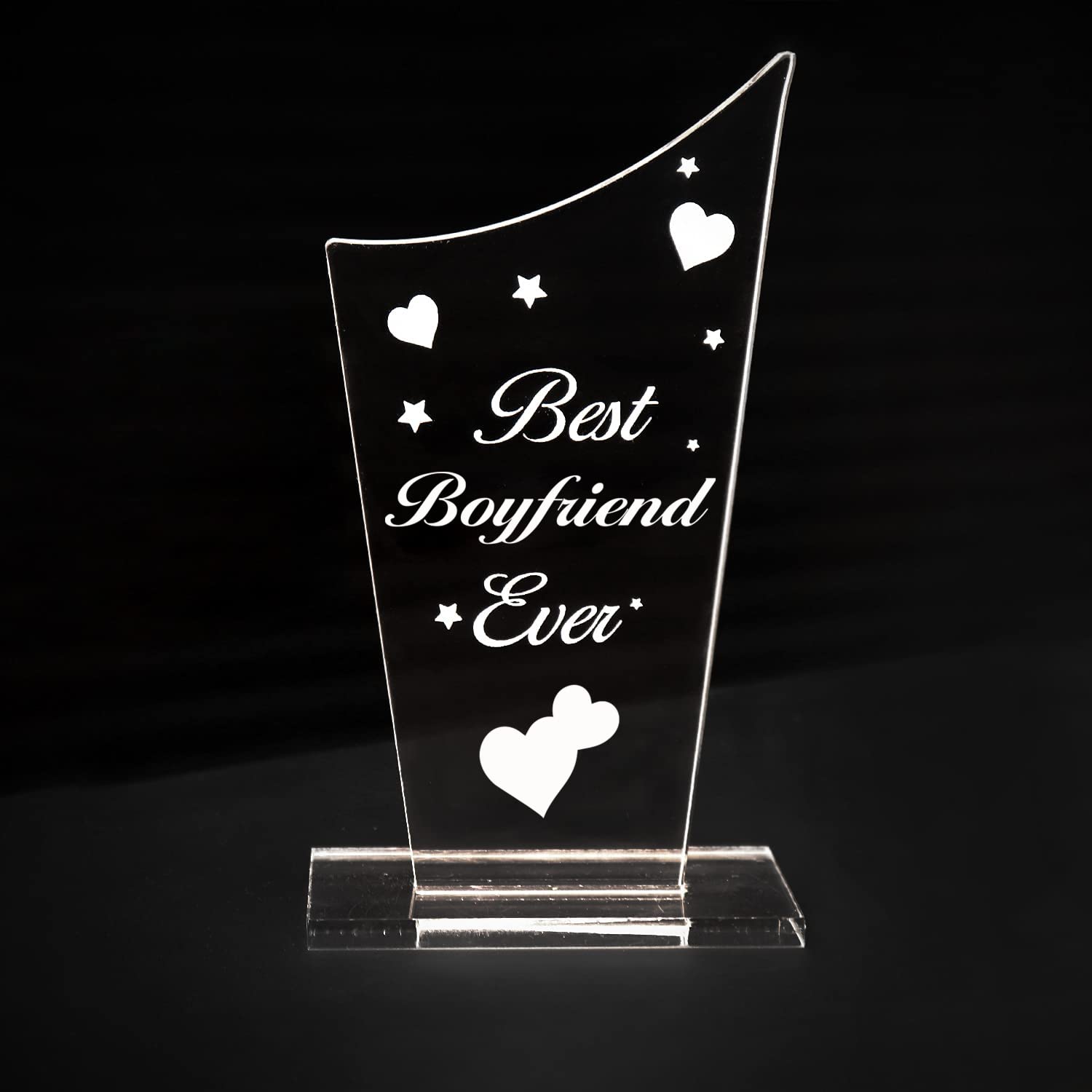 Best Boyfriend Ever Acrylic Trophy Gift for Valentine Day Anniversary Romantic Gifts