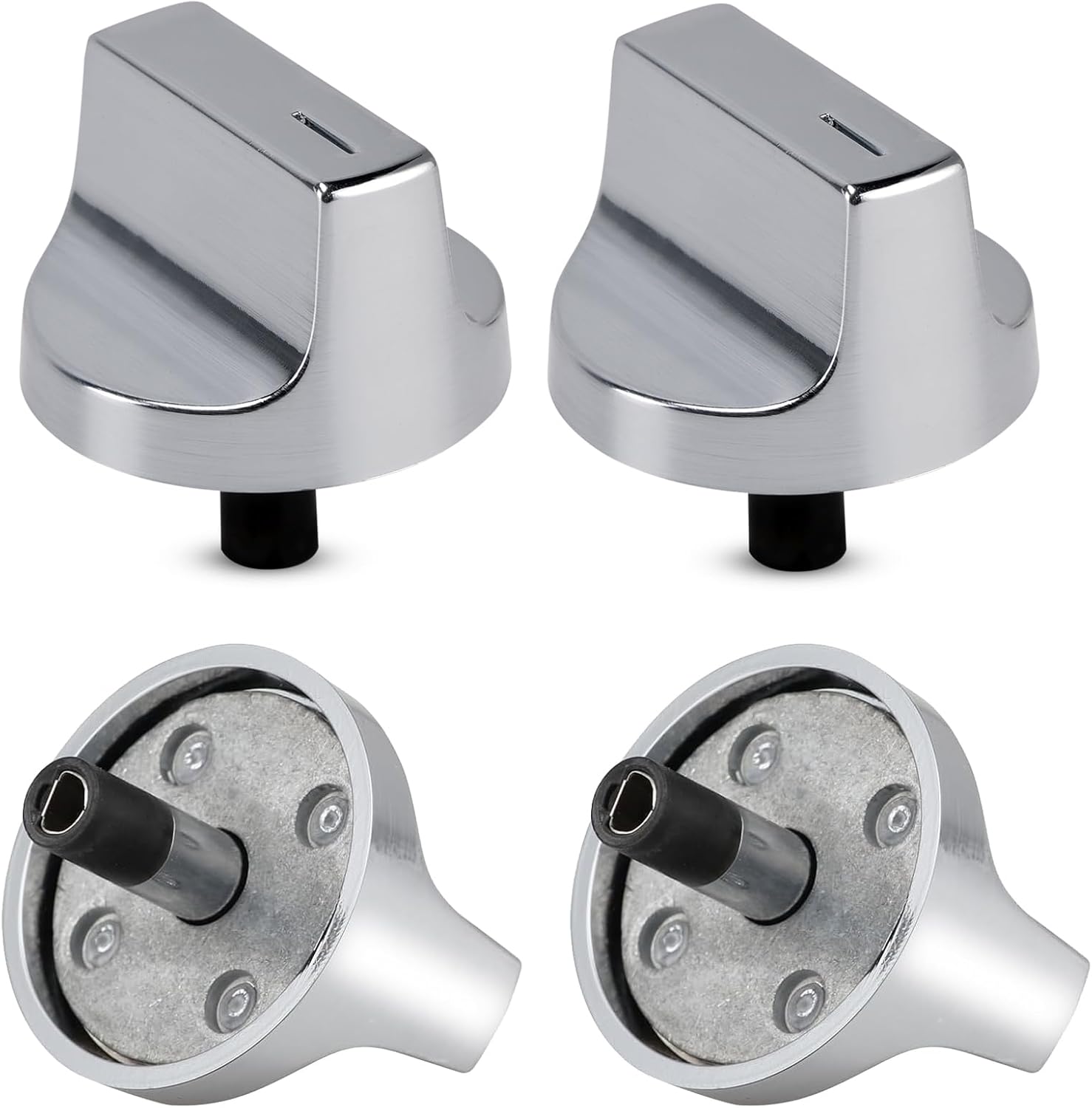 4 Pack W11517334 Stove Knob Replacement Compatible with Whirlpool Gas Cooktop, W10850033 Range Oven Knob Replace W11122869 W11458842