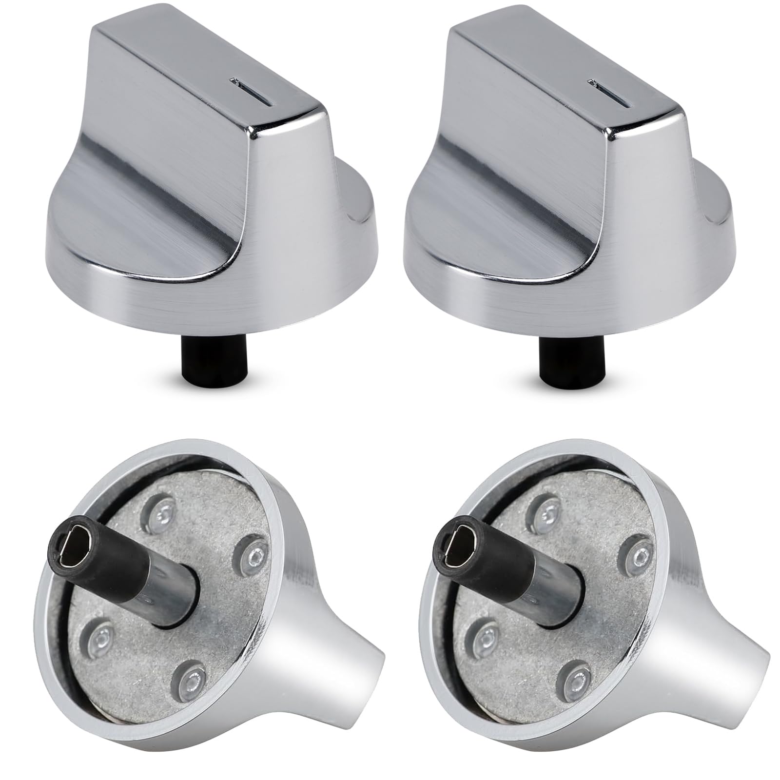4 Pack W11517334 Stove Knob Replacement Compatible with Whirlpool Gas Cooktop, W10850033 Range Oven Knob Replace W11122869 W11458842