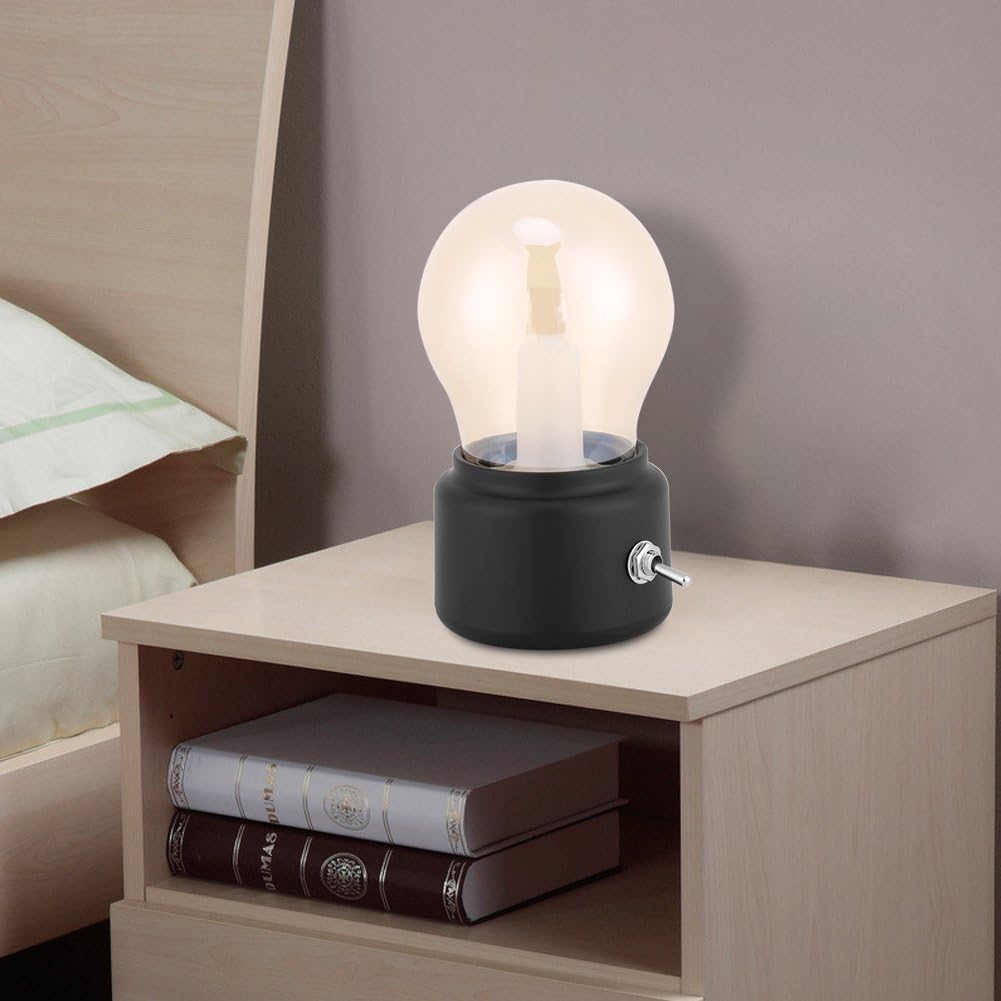 Demeras Bulb Lamp Brond New for Bedroom(Black)