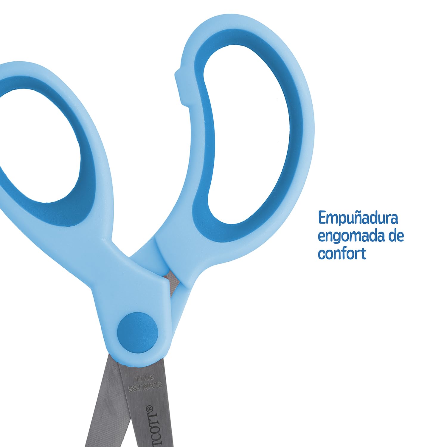 Westcott Tijeras para niños Softgrip azules para diestros | Mango ergonómico para niños en edad preescolar | 13 cm (5") ideales para manos infantiles | Punta redondeada | E-21581 00