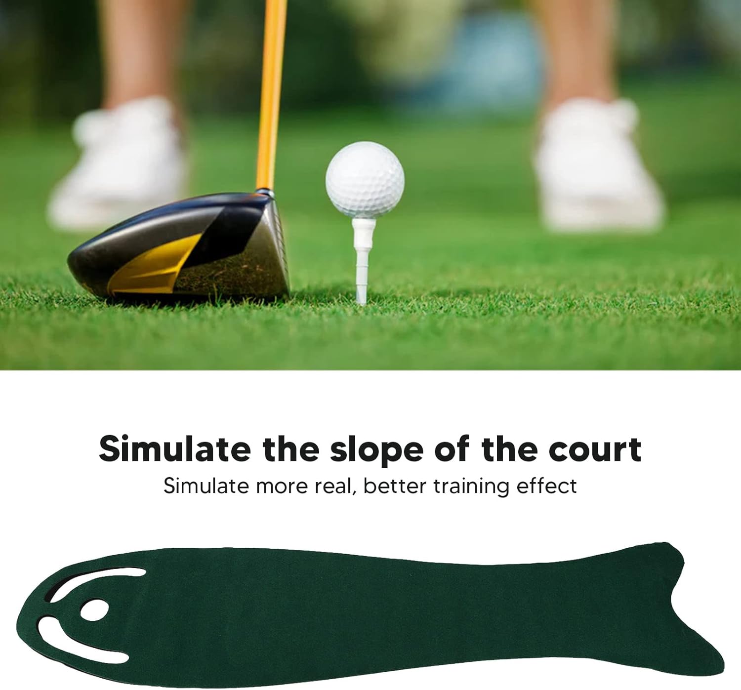 EVTSCAN Golf Putting Green, Golf Training Mat, Golf Practice Hitting Mat, Golf Training Aid Equipment, Indoor Outdoor Golf Practice Grass Mat