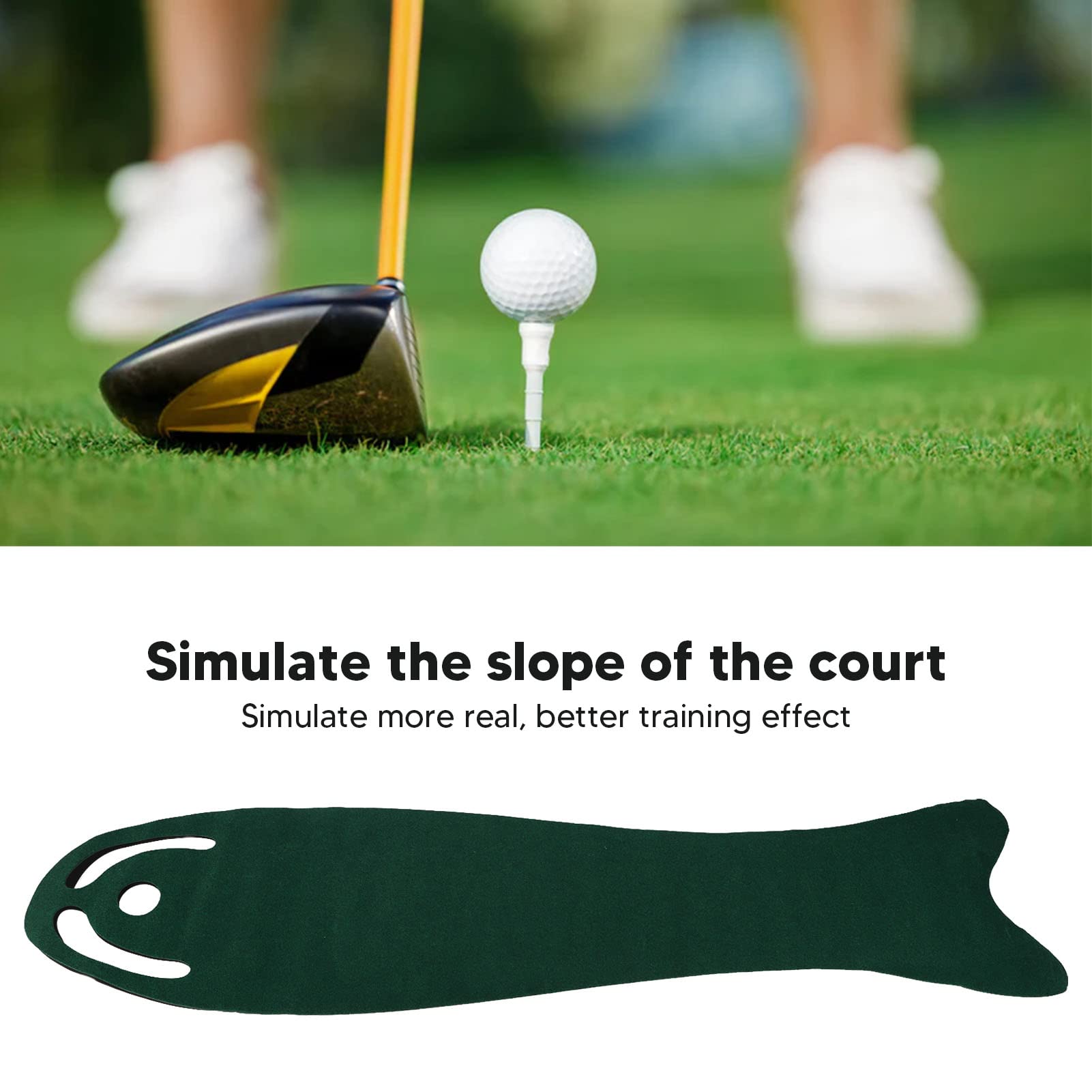 Diseño de Rampa de Putting Green de Golf, Mini Tapete de Golf Antideslizante para Interiores, Tapete de Putt Interior para Patio Trasero de Oficina Antideformación, Equipo de Práctica de Juegos de Gol